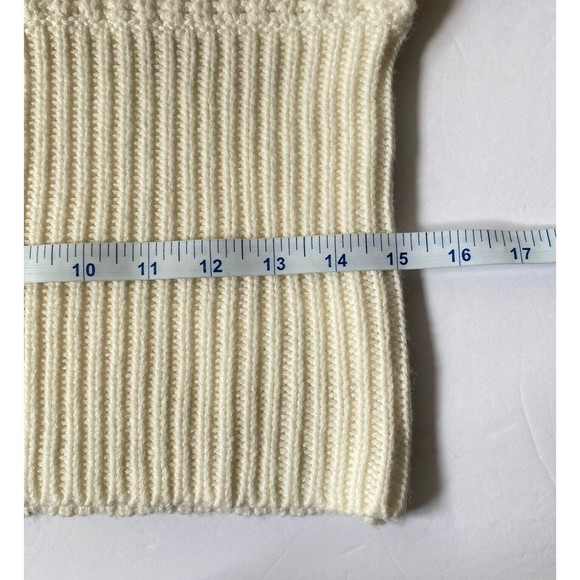 Nine West Jeans Sweater Womens Large Cream Cable Knit V Neck Dolman 3/4 Sleeves - Picture 9 of 11